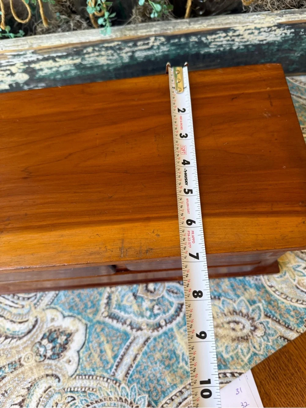 Handcrafted Cedar Jewelry Box 3 Drawer Keepsake Chest Dovetail Vintage Wood